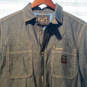 Diesel denim design button down shirt